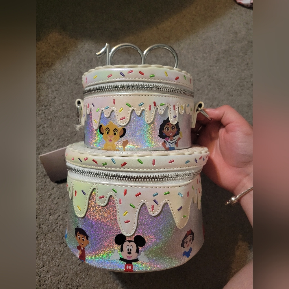 Loungefly Disney 100 Celebration Cake Crossbody Bag